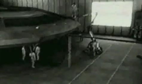 Recovered craft in hangar